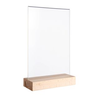 Expositor de mesa MODUL, funda de metacrilato con base de madera null | null | A5