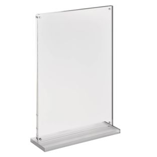 Soporte expositor en T magnético con base transparente mate formato vertical | A4