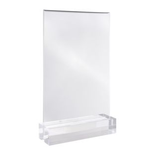 Expositor de mesa MODUL, funda de metacrilato con base de metacrilato A5  | transparente  | brillante 