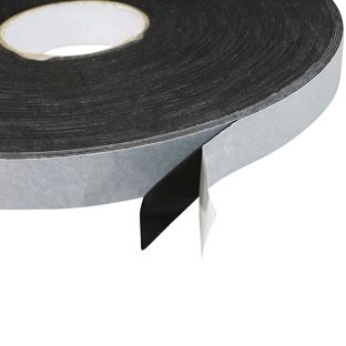 Cinta adhesiva de espuma de PE de doble cara, negro, 1 mm de espesor, adherencia fuerte, EL100-02 25 mm