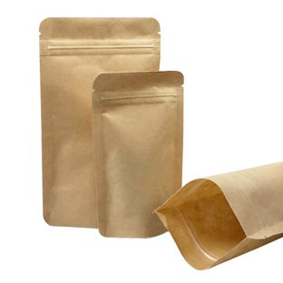 Bolsas resellabes para alimentos, papel kraft, libre de aluminio 