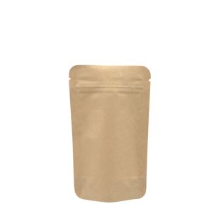 Bolsas resellabes para alimentos, papel kraft, libre de aluminio 85 x 140 mm 