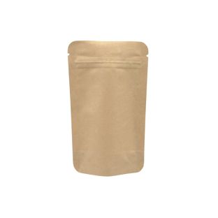 Bolsas resellabes para alimentos, papel kraft, libre de aluminio 110 x 185 mm 