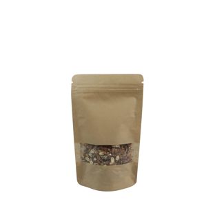 Bolsas resellabes con ventana 85 x 140 mm  | marrón 