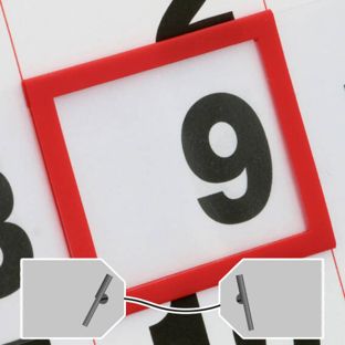 Indicador de fechas ventana clásica, con goma elástica y clavijas de metal 