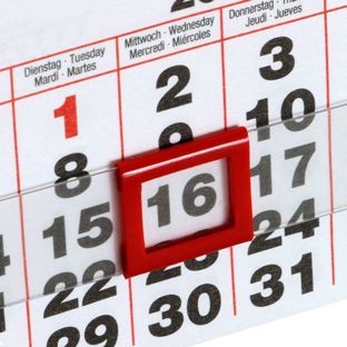 Indicador de fechas para calendario de mesa, diseño en bloc, 8 x 10 mm, para ancho de calendario de 95 mm 