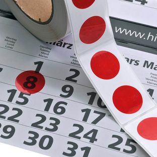 Indicador de fechas estático, rojo translúcido 