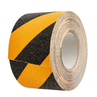 Cinta antideslizante, negra/amarilla 100 mm