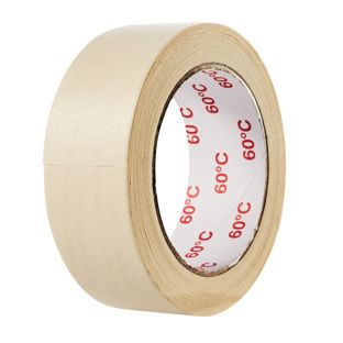 Cinta de carrocero blanca, 38 mm, crespón plano, resistente al calor hasta 60°C 