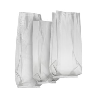 Bolsas con fuelle y costura sellada, lámina OPP 30 mµ, 