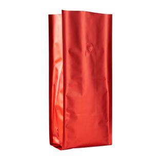 Bolsa de café con válvula, roja 375 x 140 mm  