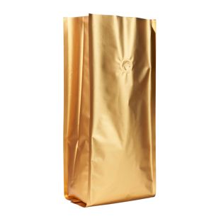 Bolsa de café con válvula, dorada 375 x 140 mm