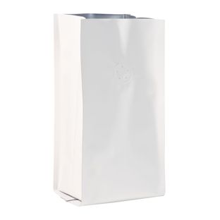 Bolsa de café con válvula, blanca 245 x 100 mm 