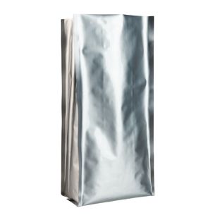 Bolsa de café con fondo reforzado K-seal, plata 420 x 170 mm  