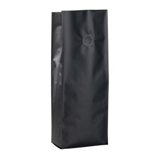 Bolsas con fuelle lateral y válvula de protección del aroma, negro 330 x 105 mm 