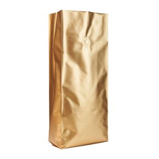 Bolsas con fuelle lateral y válvula de protección del aroma, oro 380 x 130 mm 