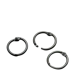 Anillas para encuadernar metal 14 mm - abiertos  | negro 