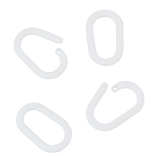 Ganchos redondos para cuaderno ovales de 22 mm, plástico blanco 