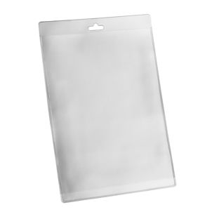 Funda tarjeta identificativa A6, vertical, PVC blando con euro slot 