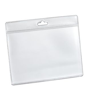 Funda tarjeta identificativa A7, horizontal, PVC blando con euro slot 