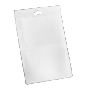 Funda tarjeta identificativa A7, vertical, PVC blando con euro slot 