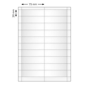 Plantillas de etiquetas imprimibles, en blanco Profil 20, 75 x 20 mm 
