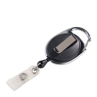 Yoyo porta credenciales con clip para cinturón negro 