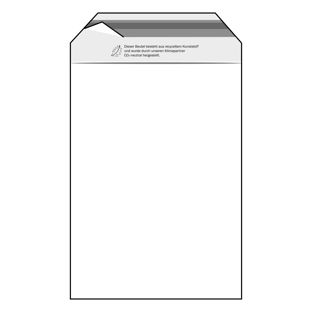 Bolsas con solapa, resellables, lámina de PE, transparentes 225 x 310 mm - reciclada  | 50 µm