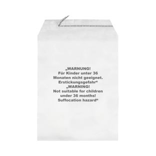 Bolsas con solapa con estampado de advertencia, resellables, lámina de PP, transparentes 