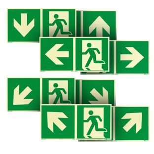 Señal Salida de emergencia, fotoluminiscente, plástico, ISO 7010 