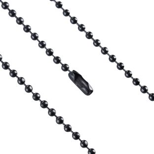 Cadenas de bolas, con cierre a presión 200 mm | 2.4 mm | negro  |  
