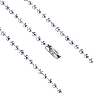 Cadenas de bolas, con cierre a presión 300 mm | 2.4 mm | plata  |  