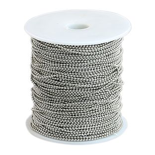 Cadenas de bolas en rollo 100 m | 1.5 mm | plata  | metal 