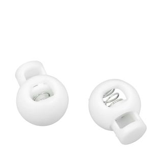Freno de cordón, agujero de 8 mm, bola, blanco 