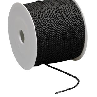 Cordeles trenzados en rollo, 2 mm x 100 m, viscosa negro 