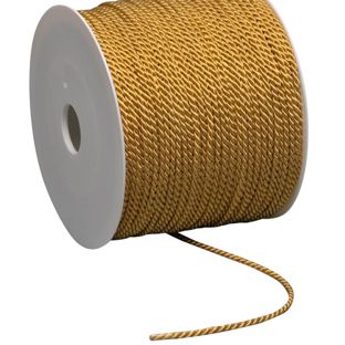 Cordeles trenzados en rollo, 2 mm x 100 m, viscosa dorado 