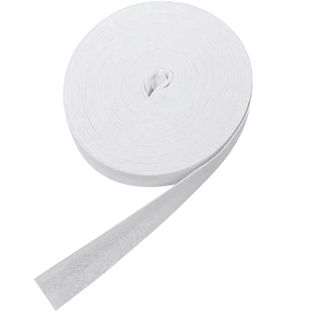 Cinta al bies de algodón, 20 mm, blanco (rollo de 25 m) 
