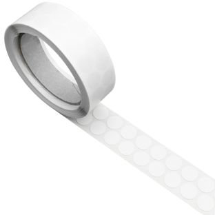 Puntos adhesivos de tela, blanco 15 mm | 1000 uds
