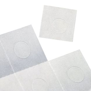 Puntos adhesivos de silicona en hoja extraíble de forma condicional 