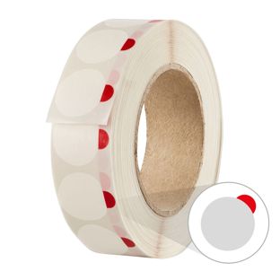 Puntos adhesivos, ø = 28 mm, con solapa de agarre, débil (rollo con 1.250 unidades) 