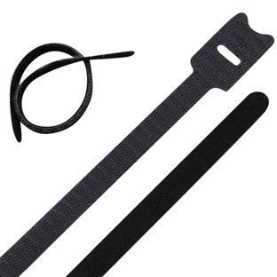 Bandas de sujeción por contacto, 202 x 12 mm, negro 