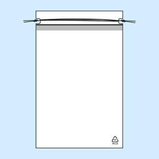Bolsa con cordón ajustable, lámina de PE de 50 µm 