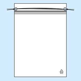 Bolsa con cordón ajustable, lámina de PE de 50 µm 100 x 120 mm