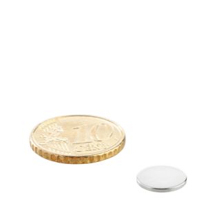 Imanes de neodimio con forma de disco 10 mm x 1 mm   | N35, axial (paralelo a la altura) 