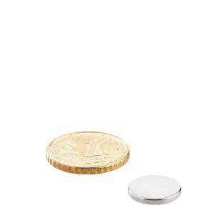 Imanes de neodimio con forma de disco 12 mm x 1,5 mm   | N35, axial (paralelo a la altura) 