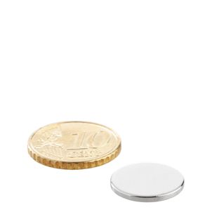 Imanes de neodimio con forma de disco 15 mm x 1,5 mm   | N35, axial (paralelo a la altura) 