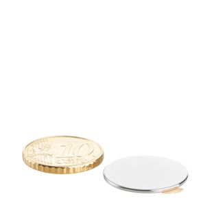Imanes de neodimio con forma de disco, autoadhesivos null | 20 mm x 1 mm | null