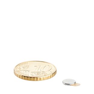 Imanes de neodimio con forma de disco, autoadhesivos null | 6 mm x 0,75 mm | null
