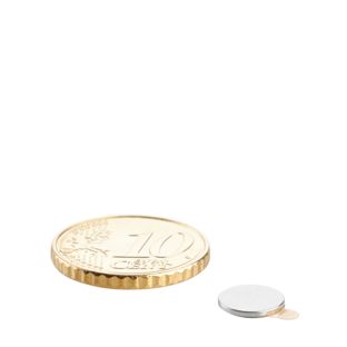 Imanes de neodimio con forma de disco, autoadhesivos 8 mm x 0,75 mm  | plata  | 3M 467 