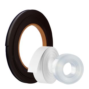 Soporte para etiquetas, perfil C, magnético, en rollo 15 mm | incl. papel insertable y lámina de protección  | 10 m